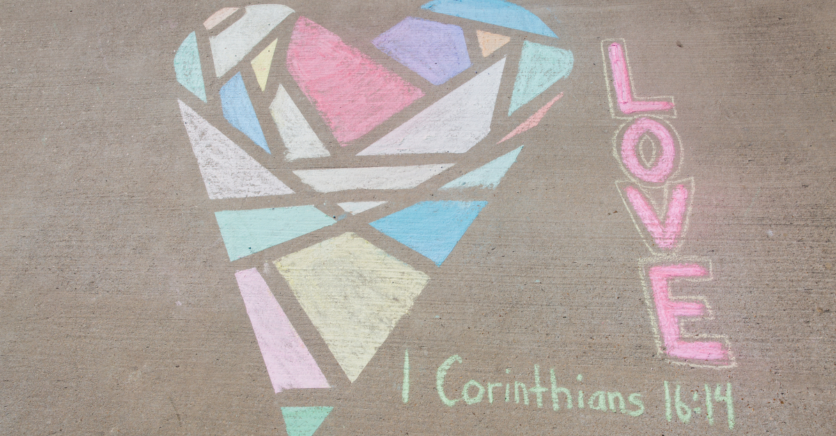 multicolored chalk heart to represent love and diversity