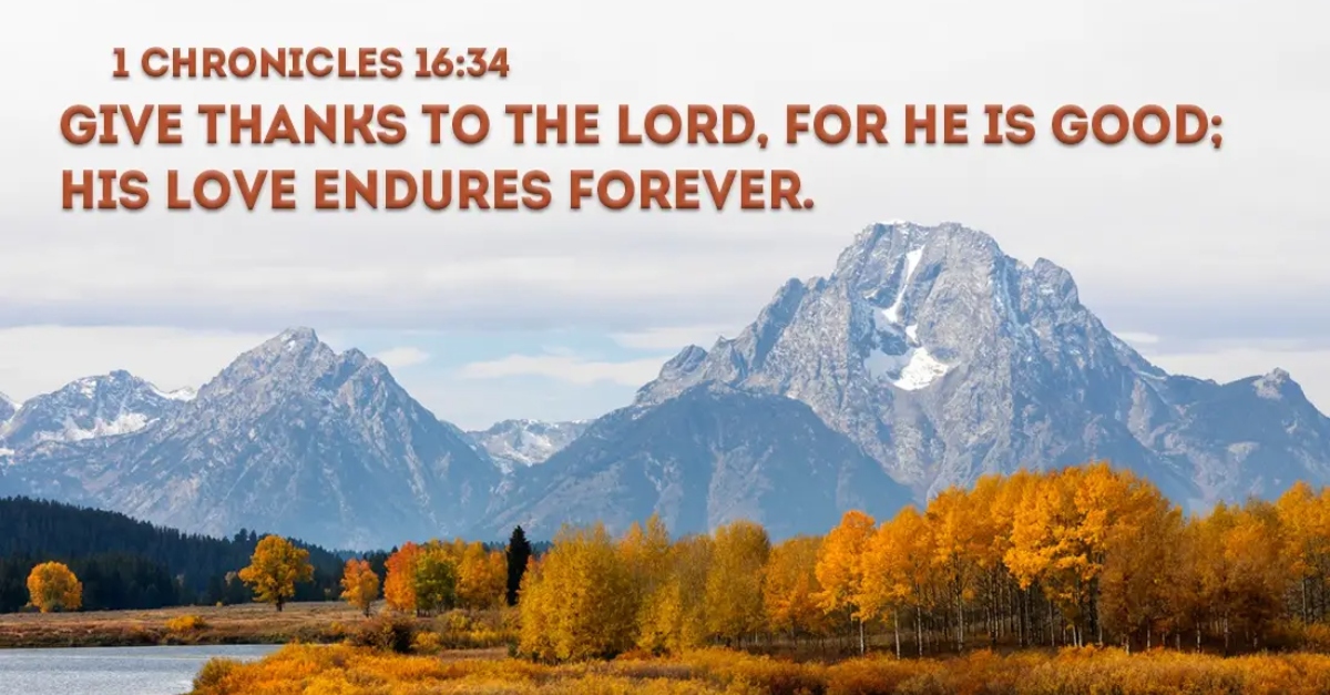 1 Chronicles 16:34 Scripture card