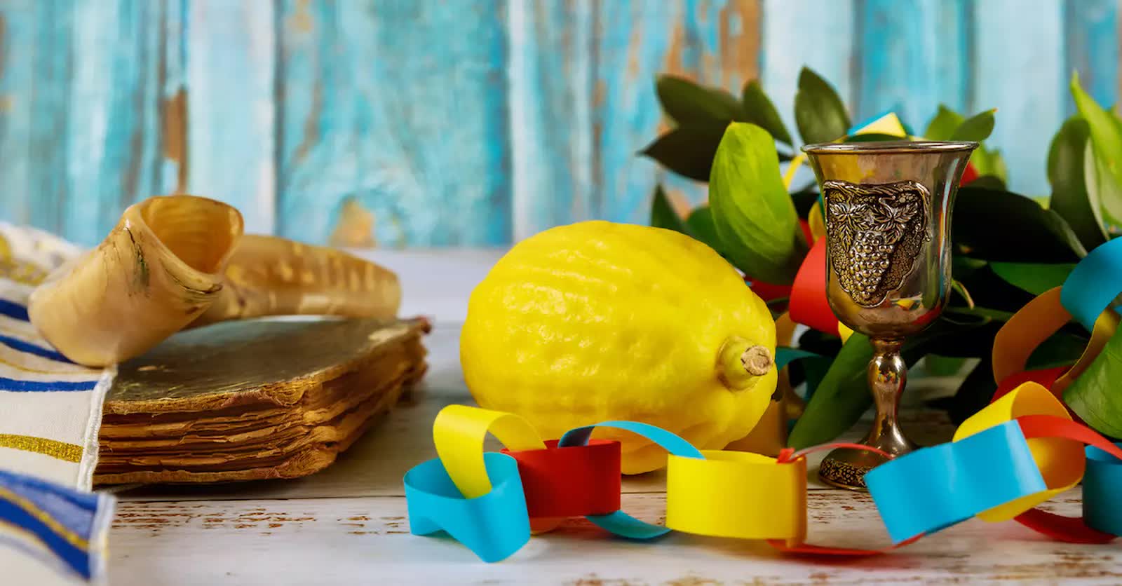 Items celebrating Jewish holiday of Sukkot