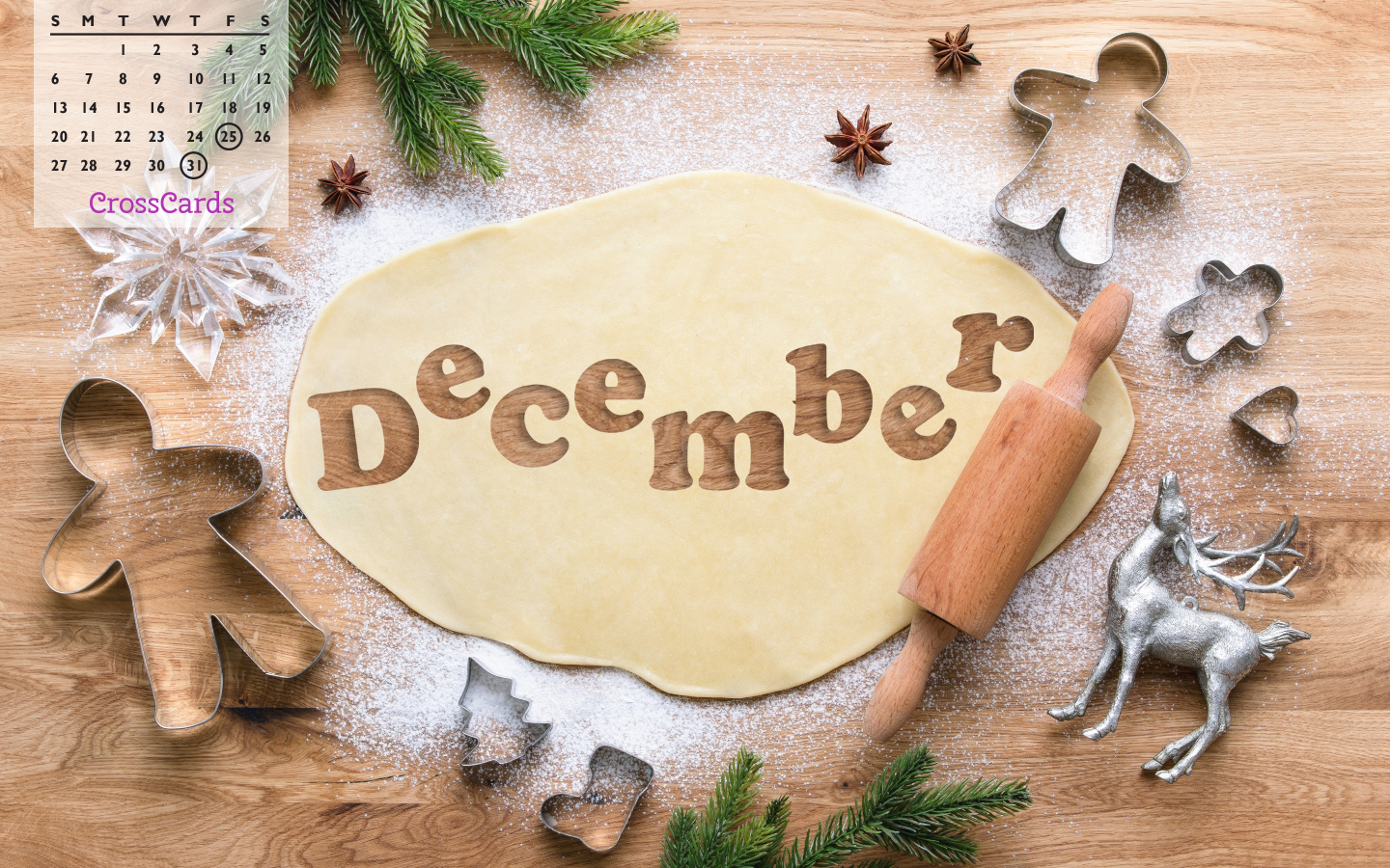 December 2020 - Christmas Cookies mobile phone wallpaper