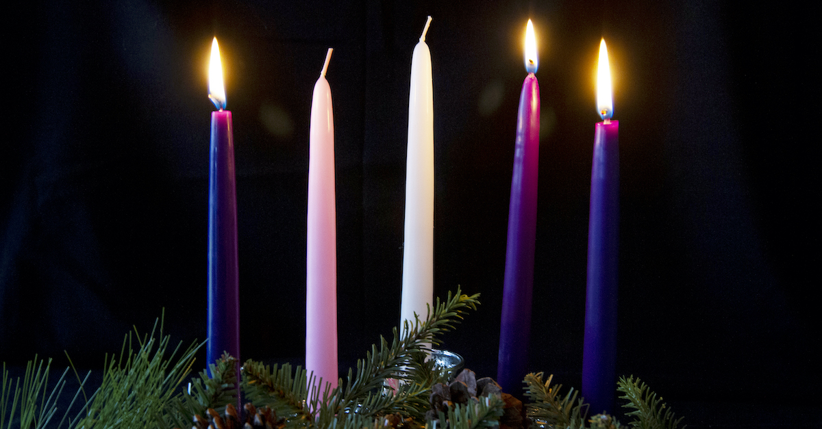 advent wreath and candles with black background, advent wreath prayers