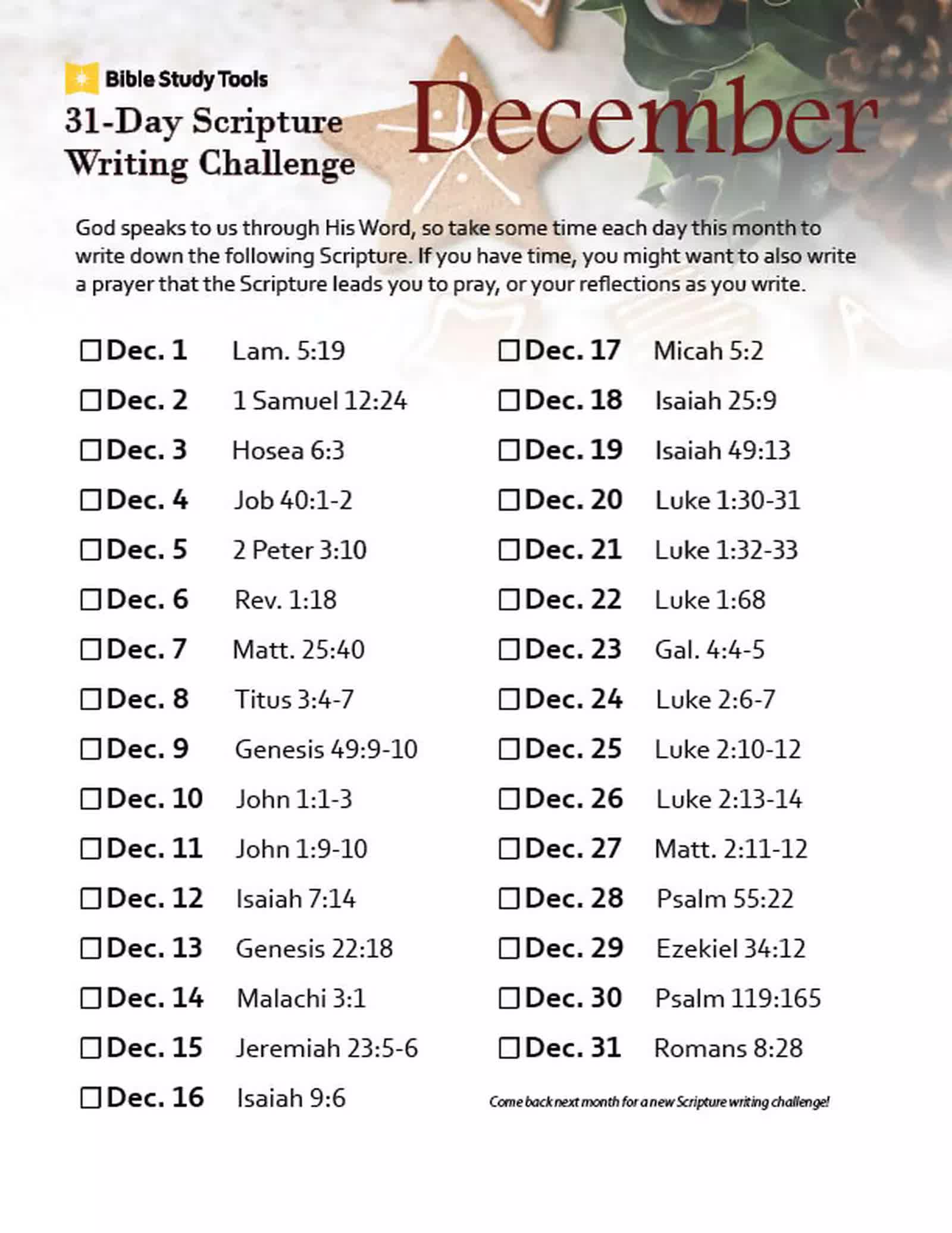BST December scripture writing guide