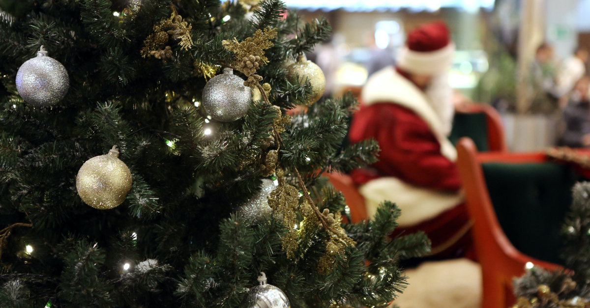 A mall santa, mall Santa makes child cry