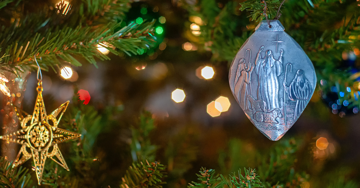 Christmas Ornaments on a tree