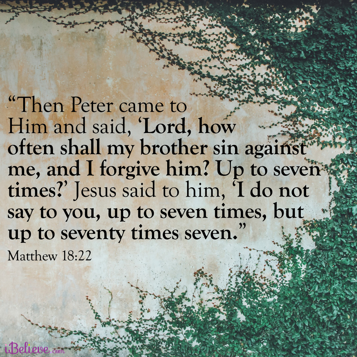 Matthew 18:22, inspirational image