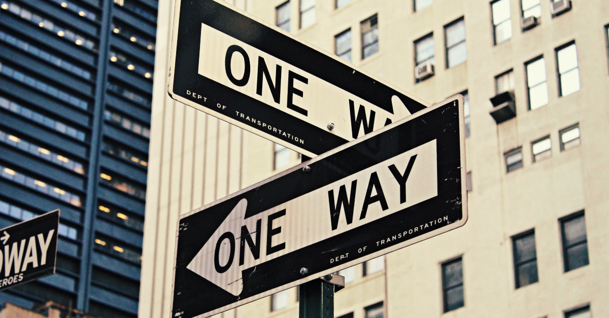 One way street signs