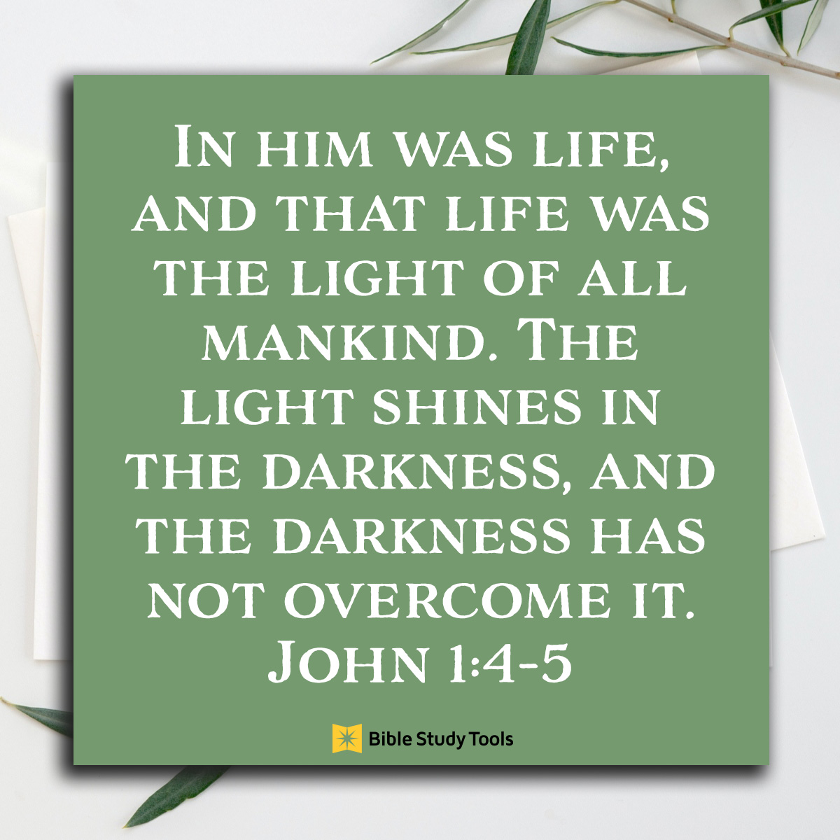 Inspirational image John 1:4-5
