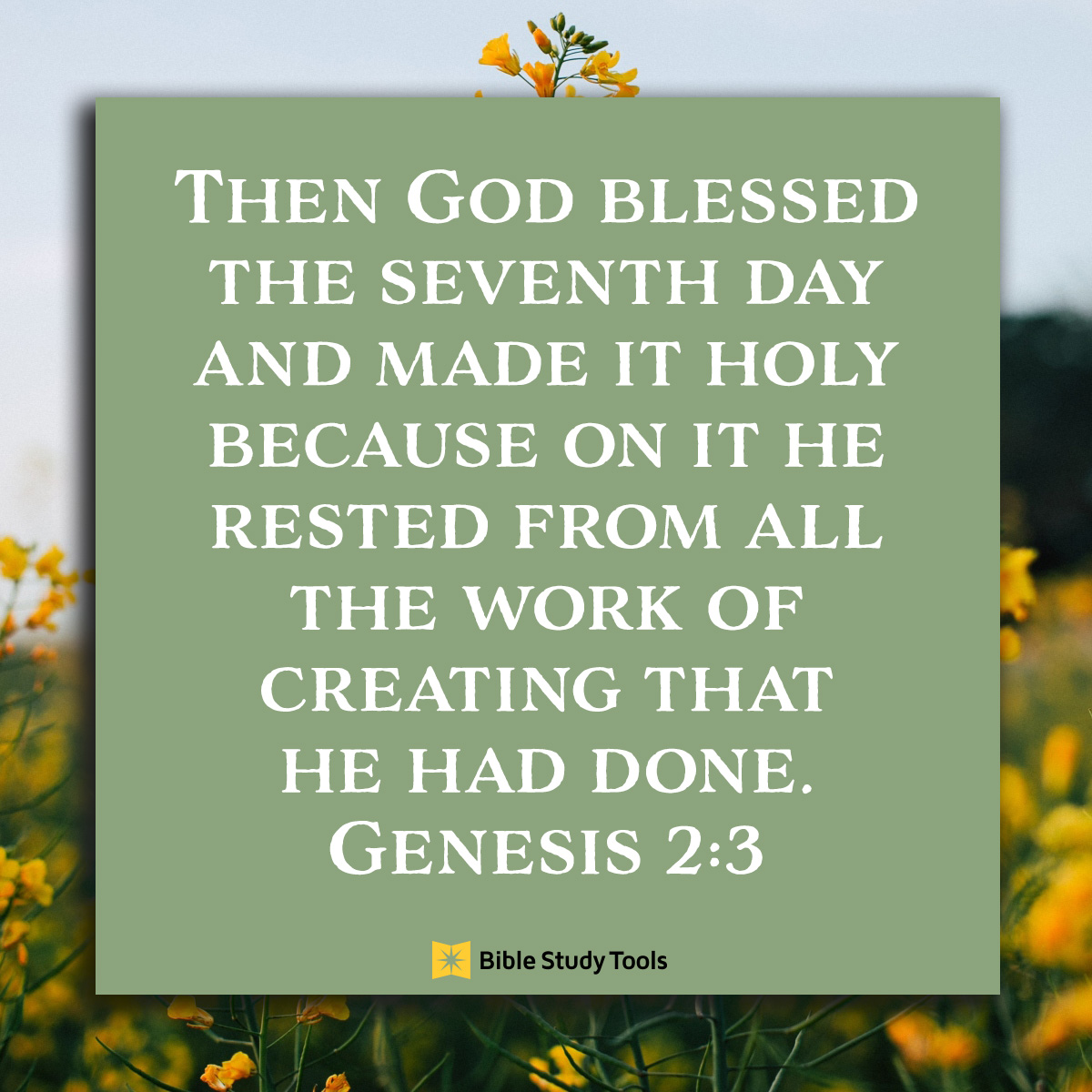 Genesis 2:3, inspirational image