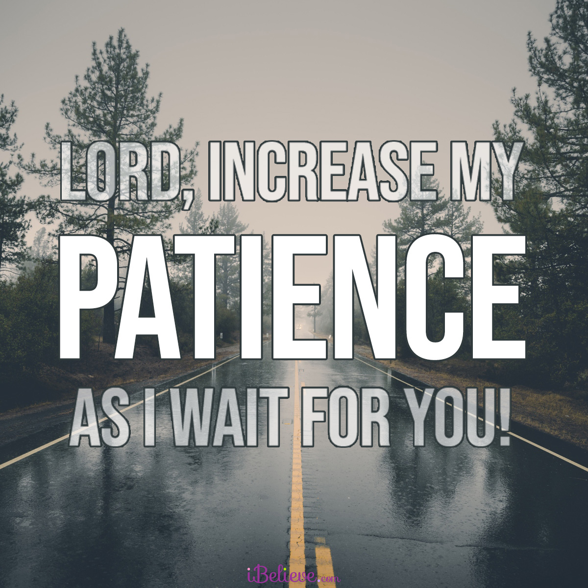 inspirational image that says, Lord, increase our patience