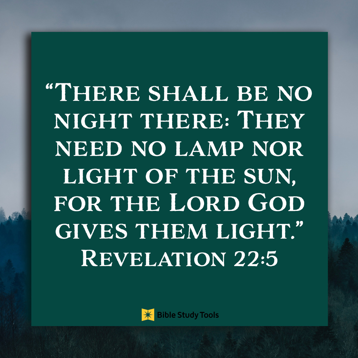 Inspirational image of Revelation 22:5