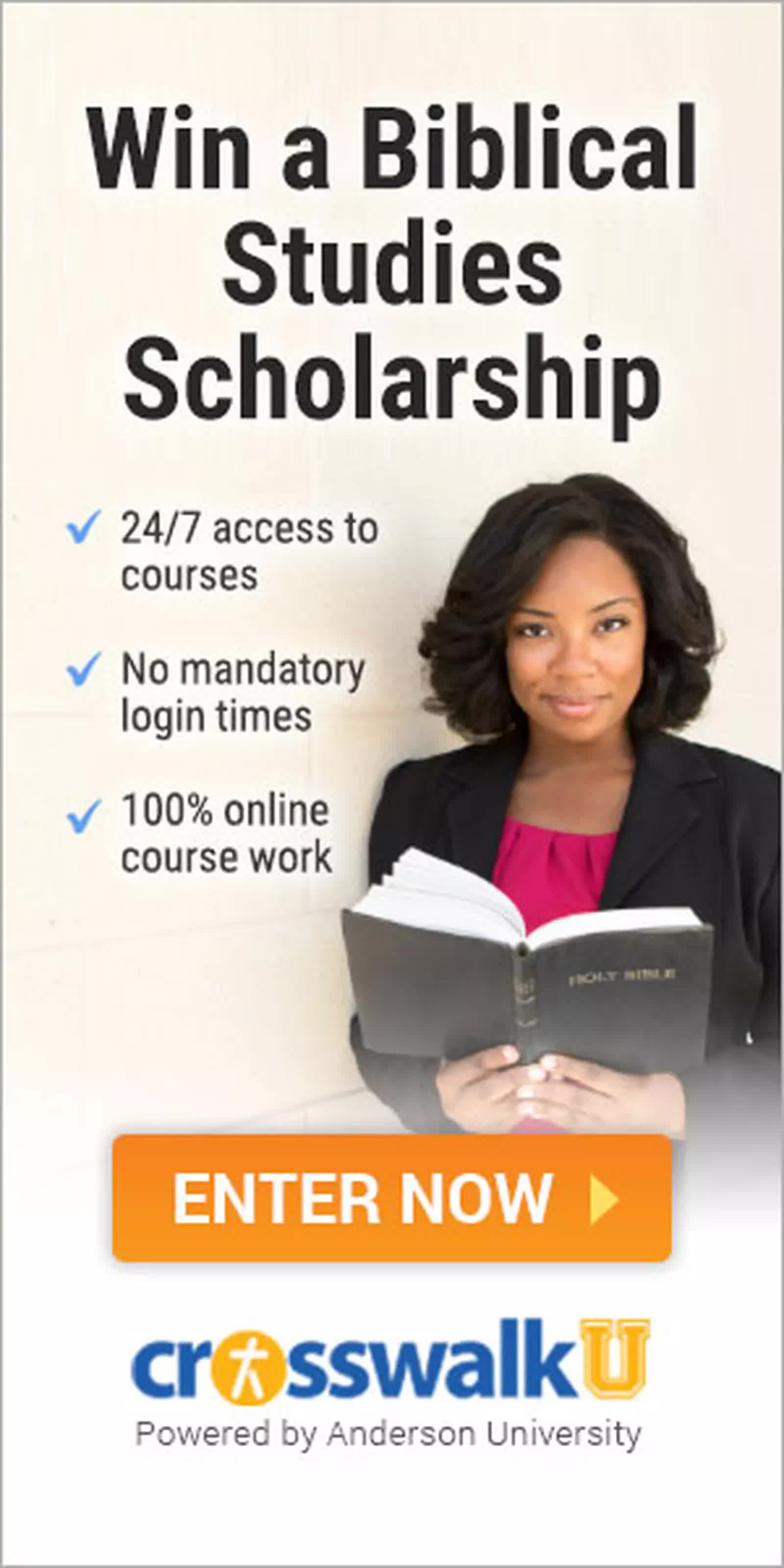 win a scholarship in biblical studies from Crosswalk University