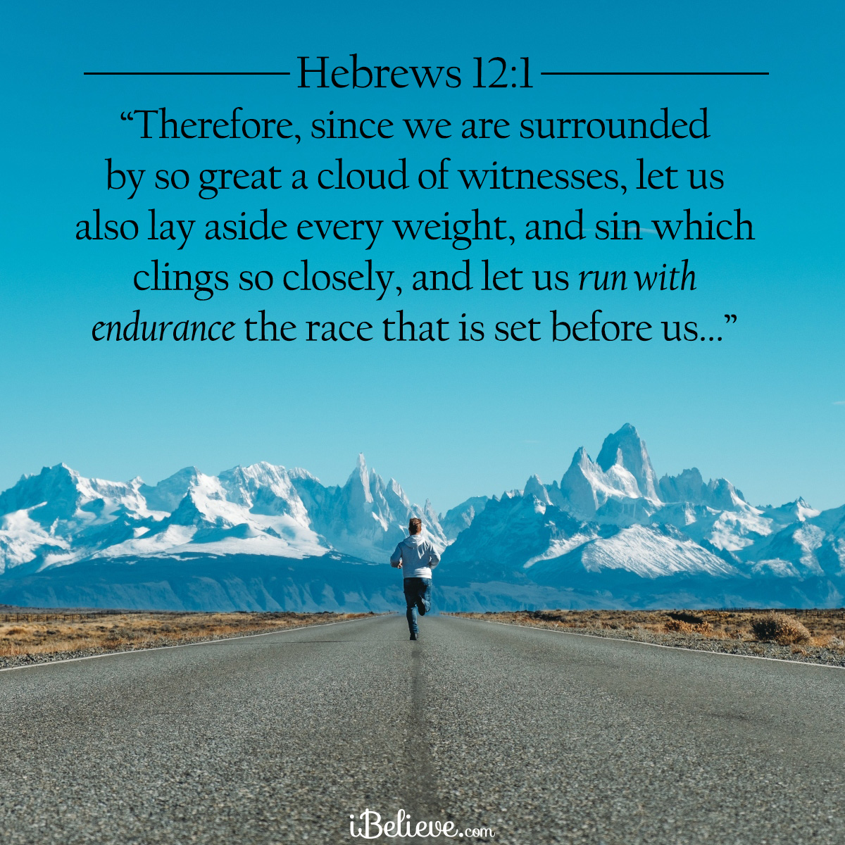 Hebrews 12:1, inspirational image