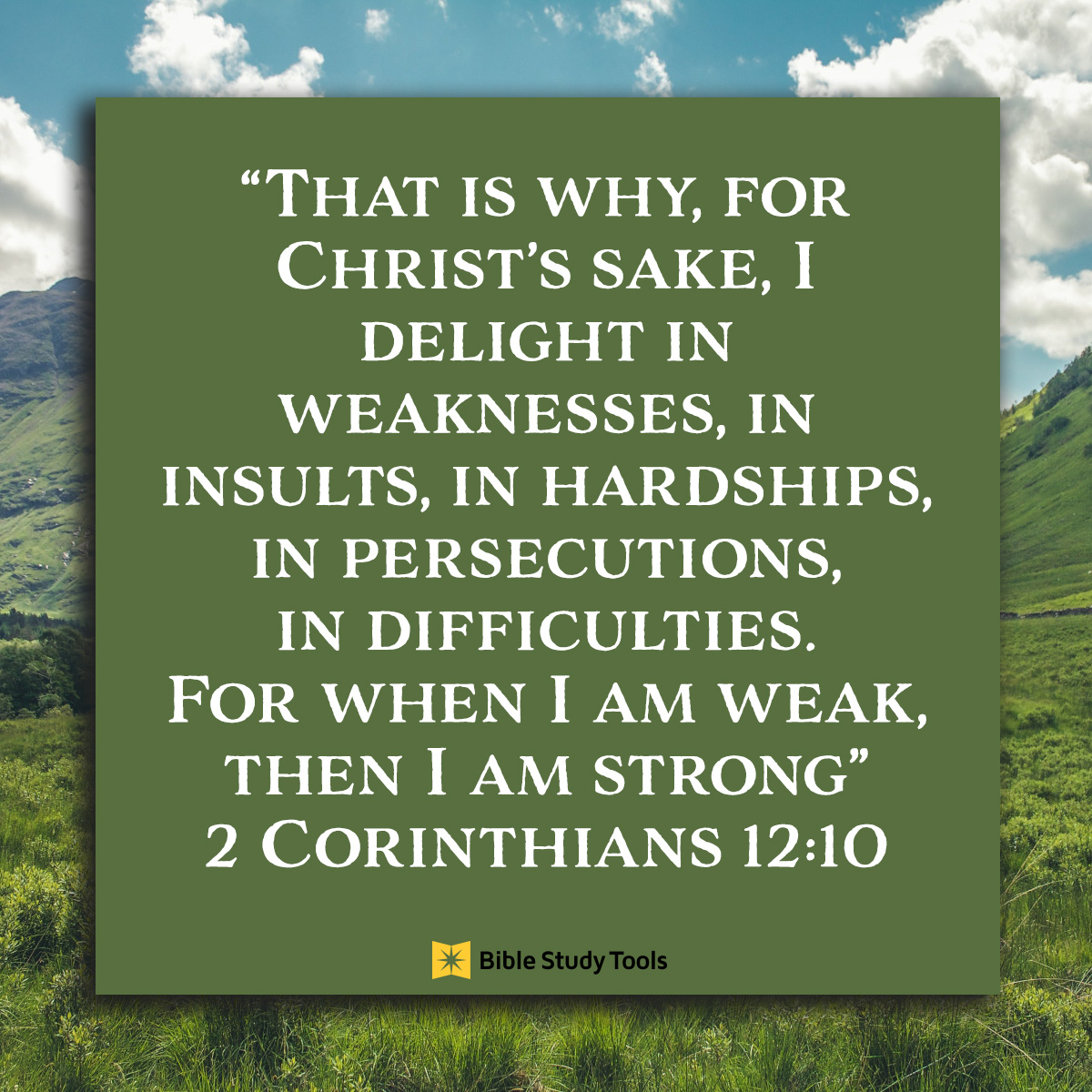 2 Corinthians 12:10, inspirational image