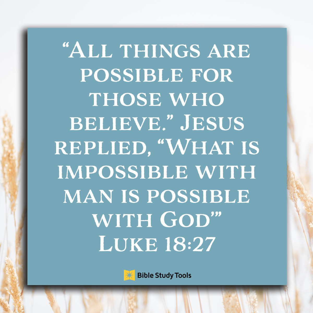Luke 18:27, inspirational image