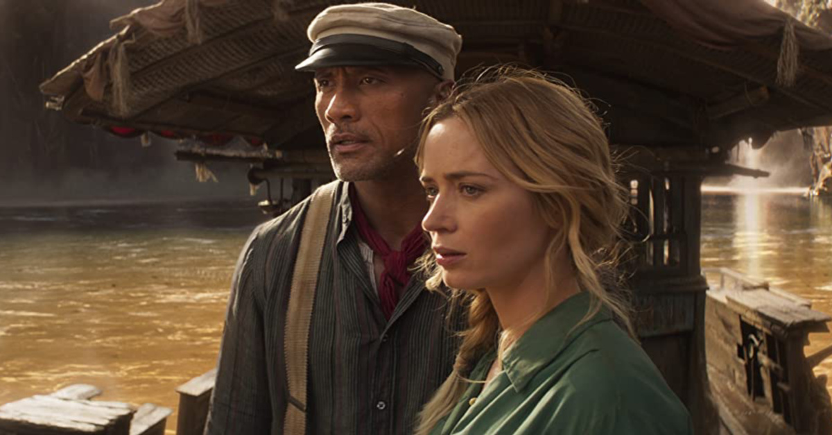 Emily Blunt and The Rock in Jungle Cruise