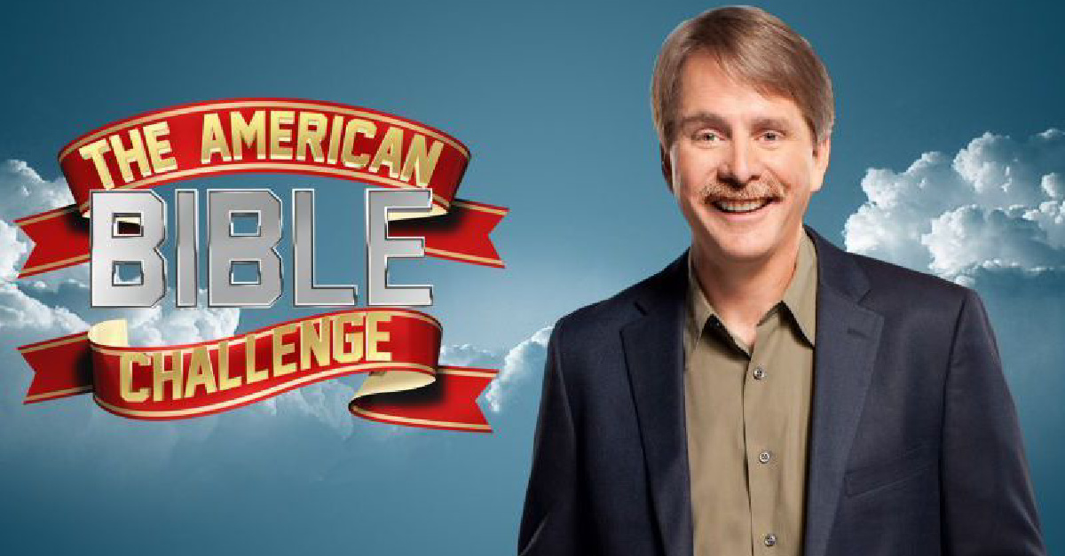 Jeff Foxworthy on the American Bible Challenge poster, American Bible Challenge