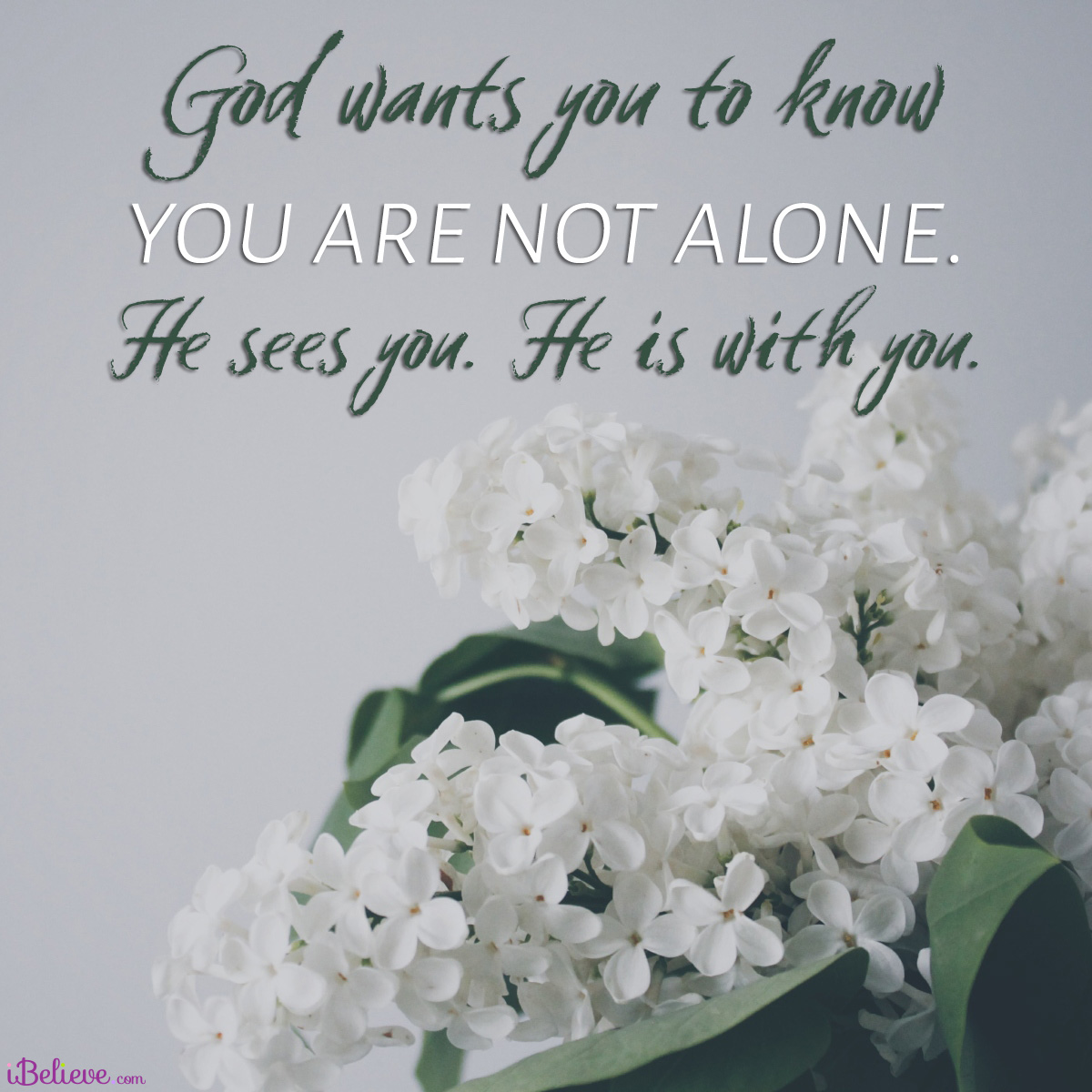 You are not alone; inspirational image