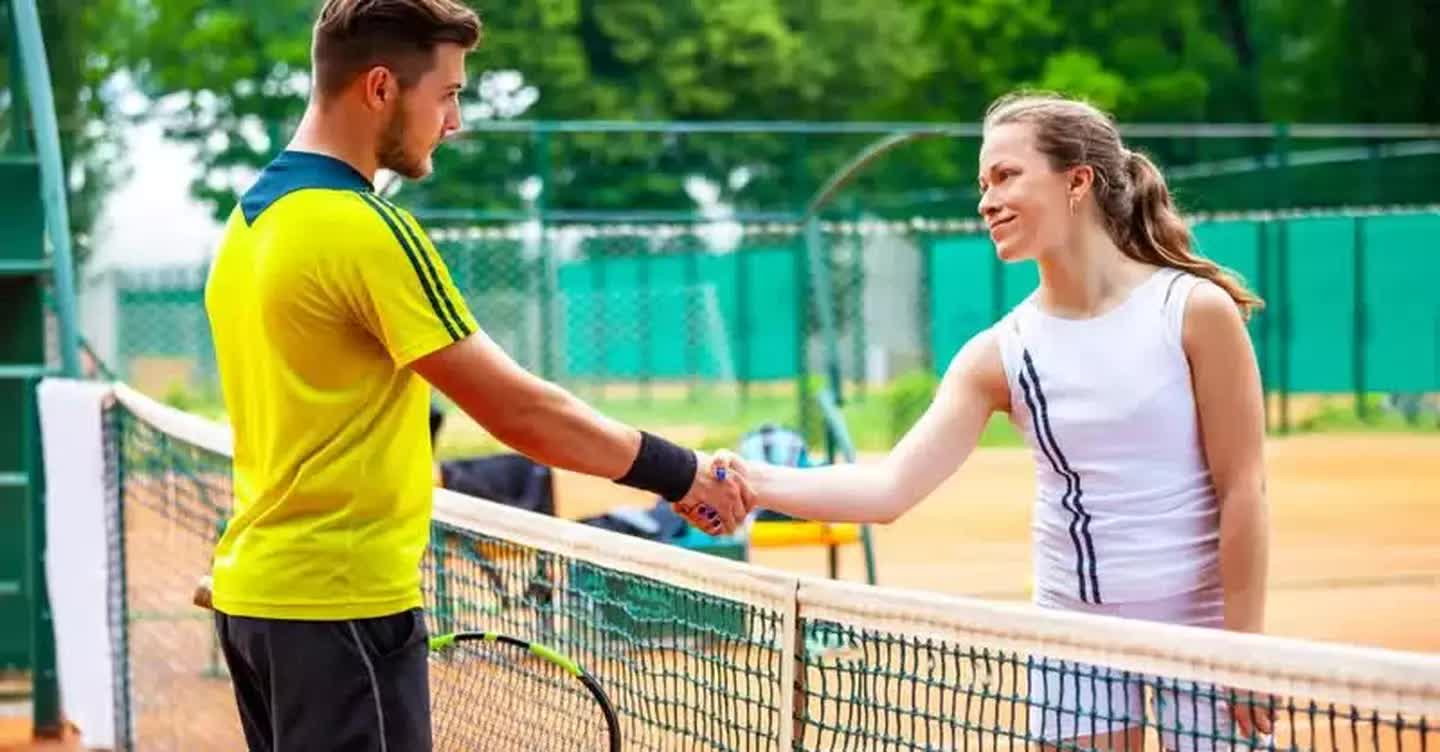 sports sportsmanship shaking hands friendly competition tennis