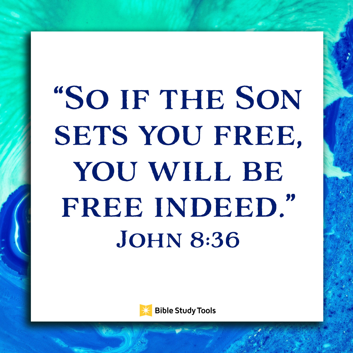 John 8:36; inspirational image
