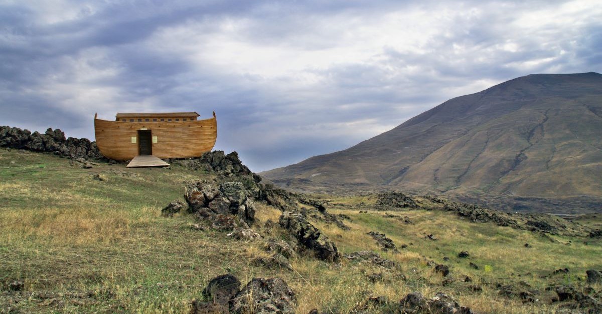 noah's ark on dry mountain top