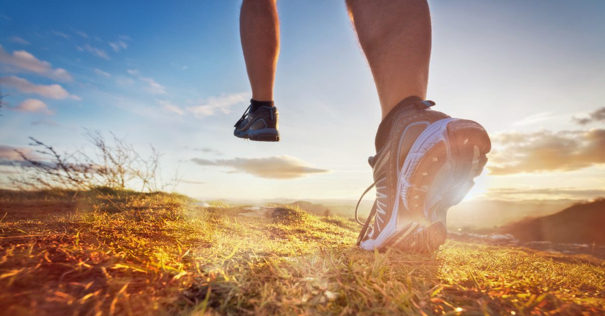 A jogger in the wilderness