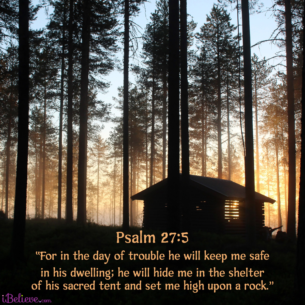 Psalm 27:5, inspirational image