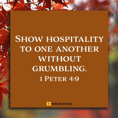 1 Peter 4:9, inspirational image