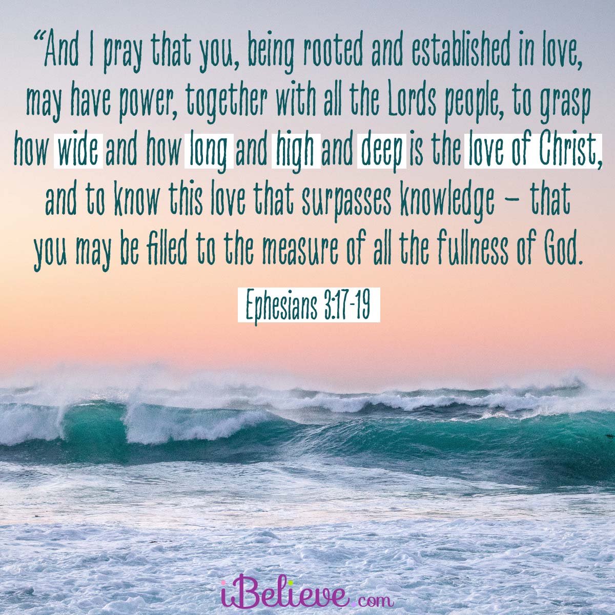 Ephesians 3:17-19, inspirational image