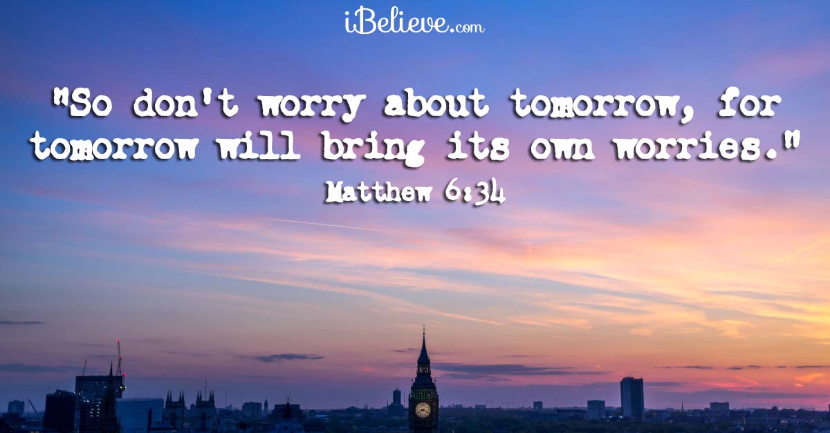 Matthew 6:34, inspirational image