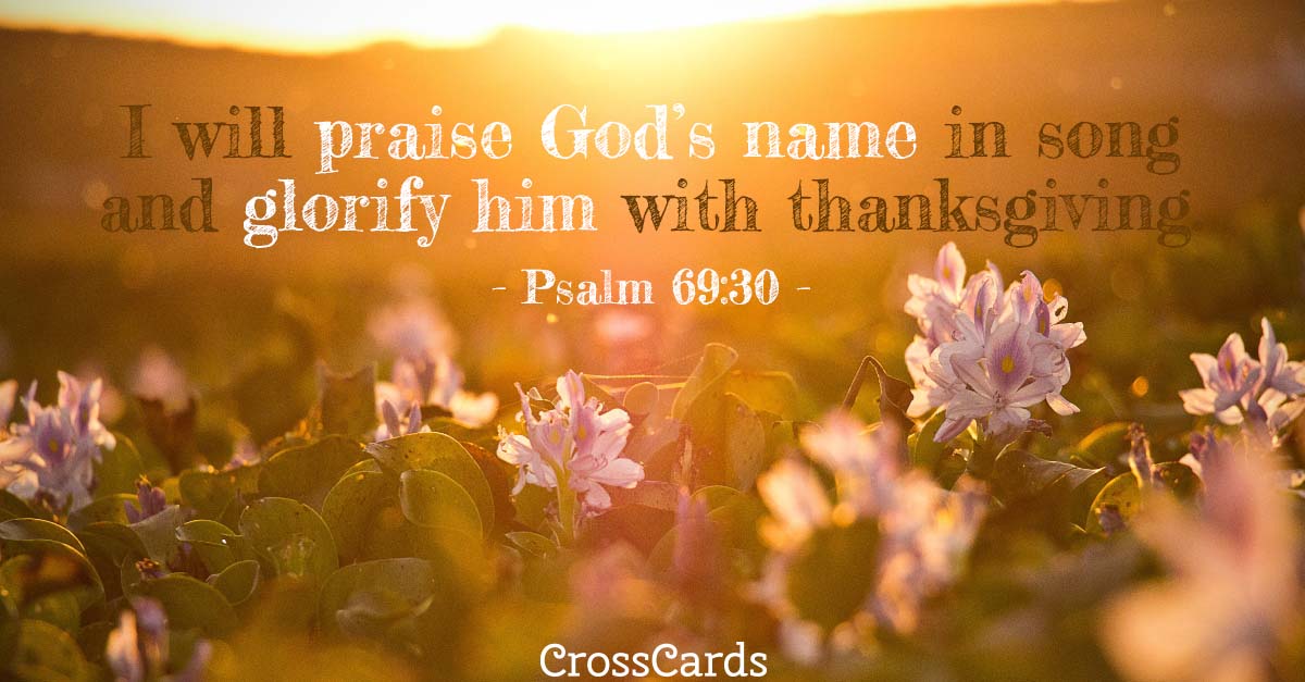 Psalm 69:30 - Praise God's Name ecard, online card