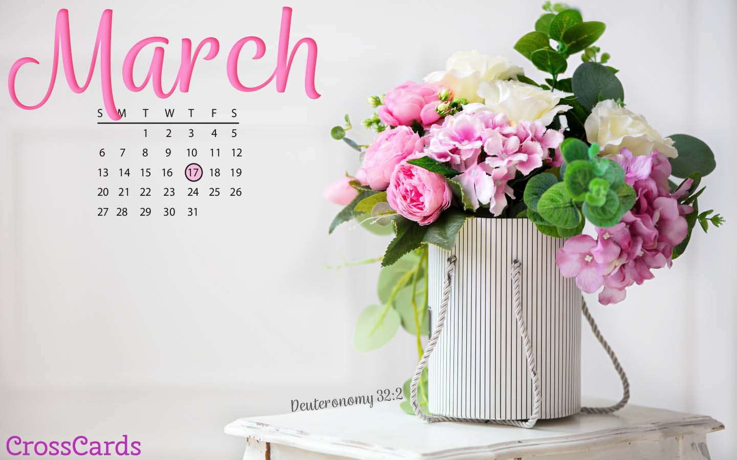 March 2022 - Bright Flowers Desktop Calendar- Free March Wallpaper