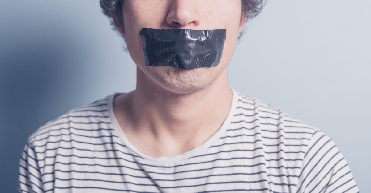 duct tape over mouth quiet silent muzzle silenced