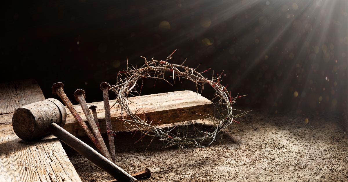 Cross, nails, and crown of thorns