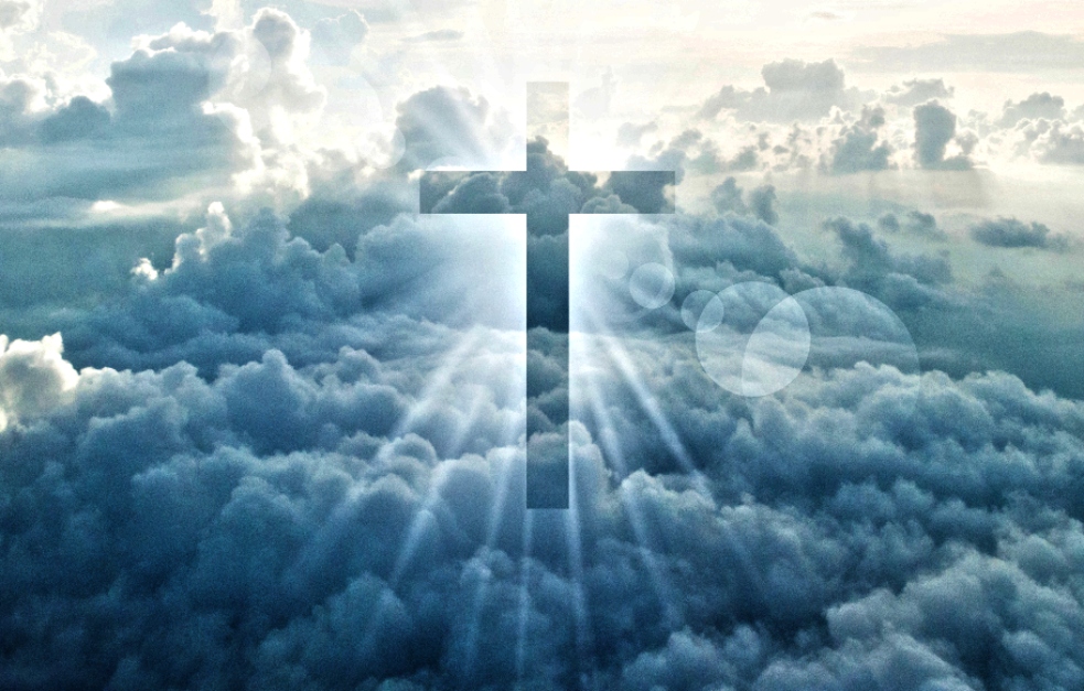 cross in clouds, He Is Not Here for He Has Risen
