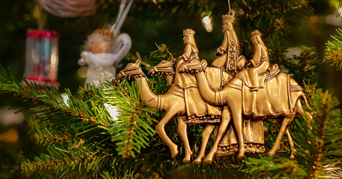 christmas tree ornament of three wise men