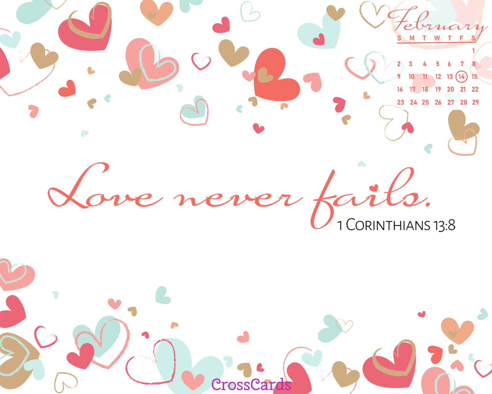 February 2020 - Love Never Fails Desktop Calendar- Free ...