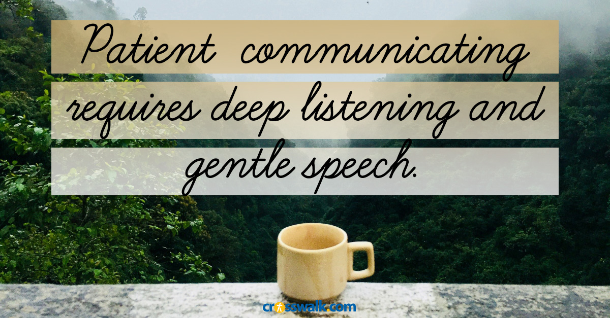 slow to speak gentle in speech