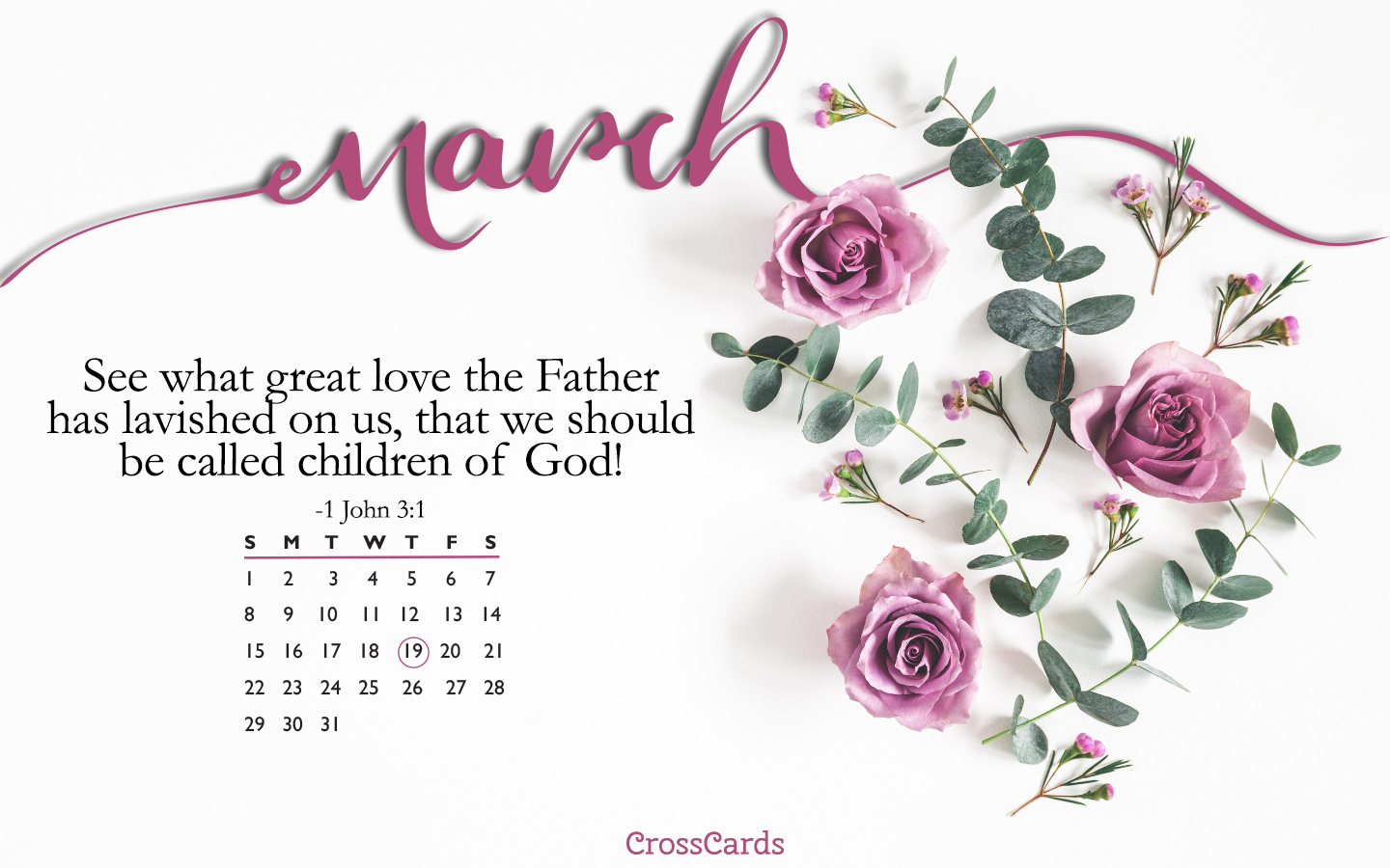 March 2020 Children of God Desktop Calendar Free March Wallpaper