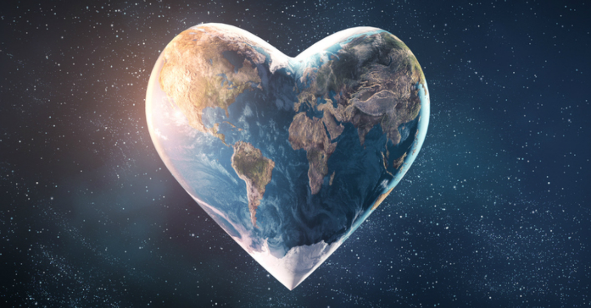 the whole planet shaped like a heart