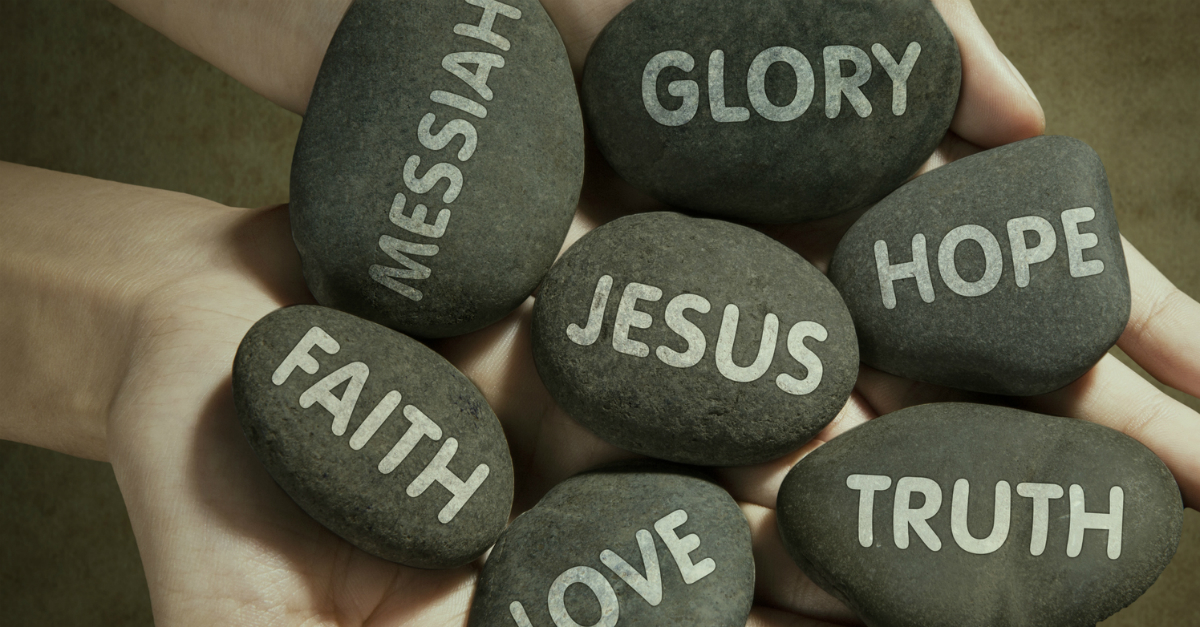 collection of rocks with the Prince of Peace, Jesus, at the center