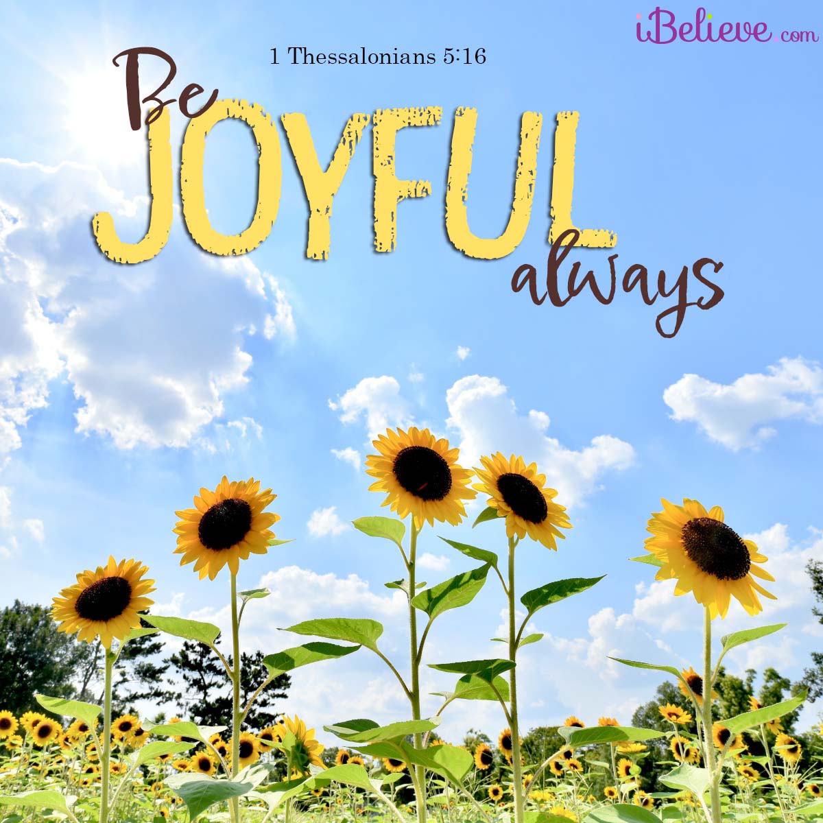 be joyful always, square inspirational image