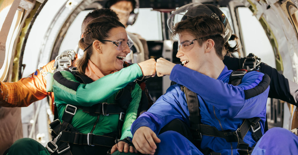 Son and his biological mother skydiving in Lifemark, Kendrick Brothers new movie highlighting adoption is set to release in September