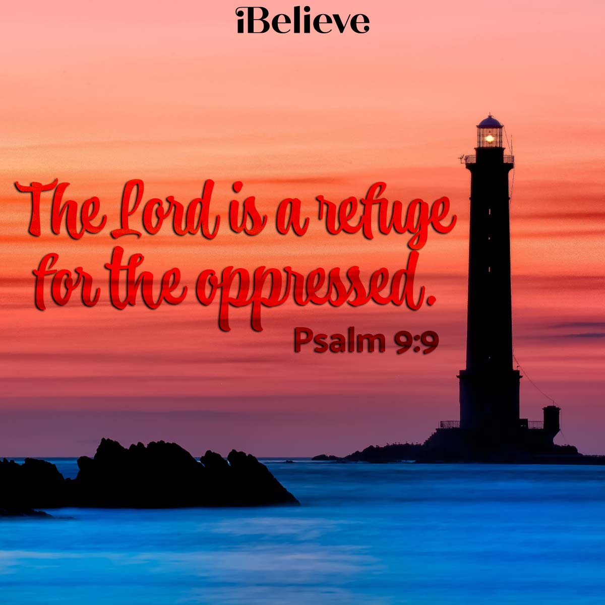 Psalm 9:9, inspirational image