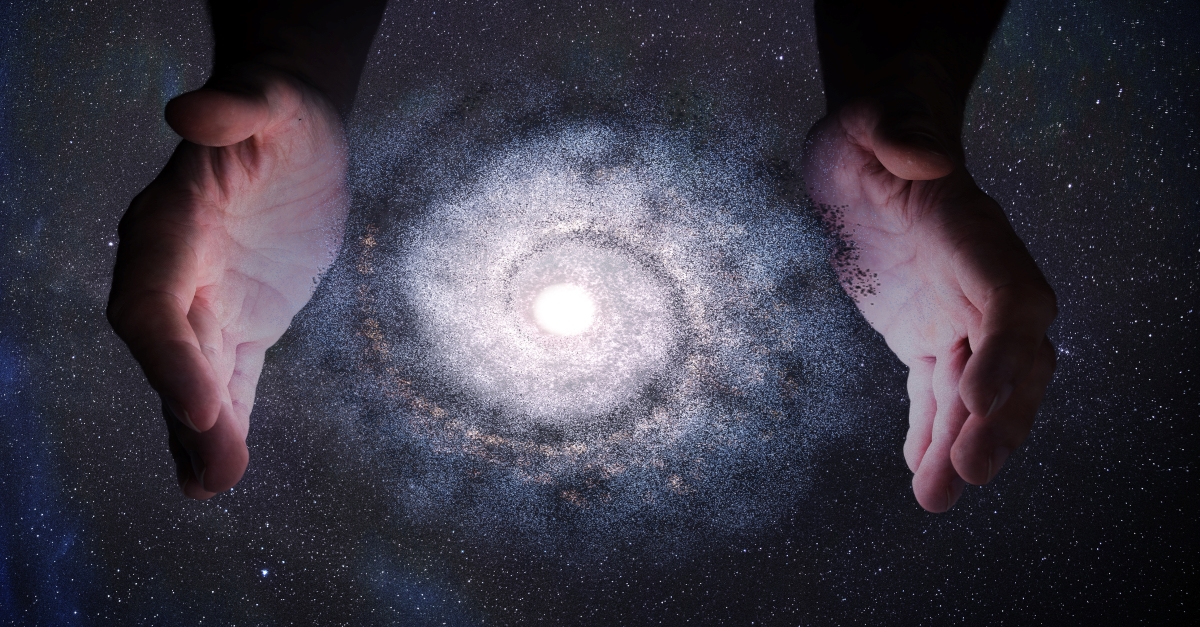 Hands of God creating universe