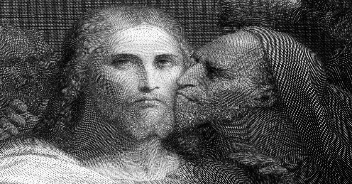 Stock illustration Judas kissing Jesus