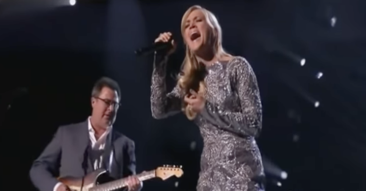 Carrie Underwood Sings Go Rest High On That Mountain To Honor Vince 