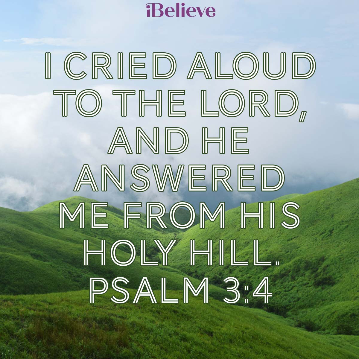 Psalm 3:4, inspirational image