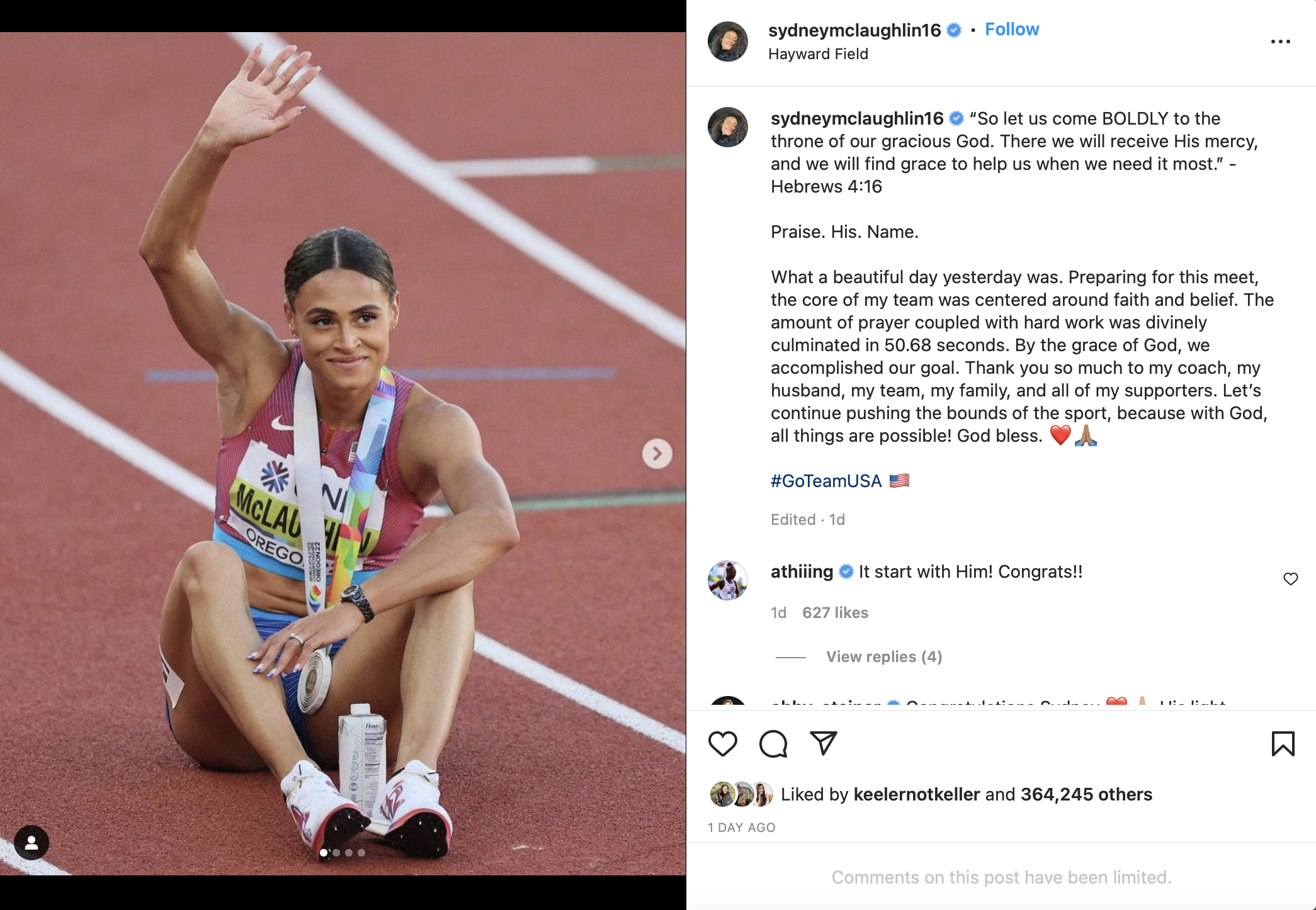 U.S. Olympian Sydney Mclaughlin, Former NFL Star Andre Levrone Jr. Tie the  Knot in Christ-Centered Ceremony - Milton Quintanilla