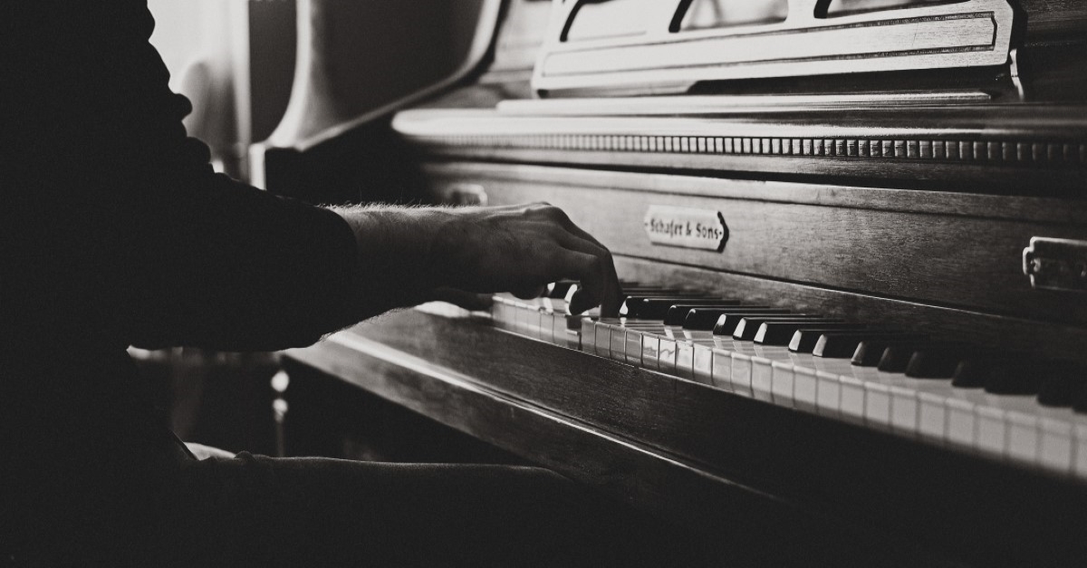 man playing piano