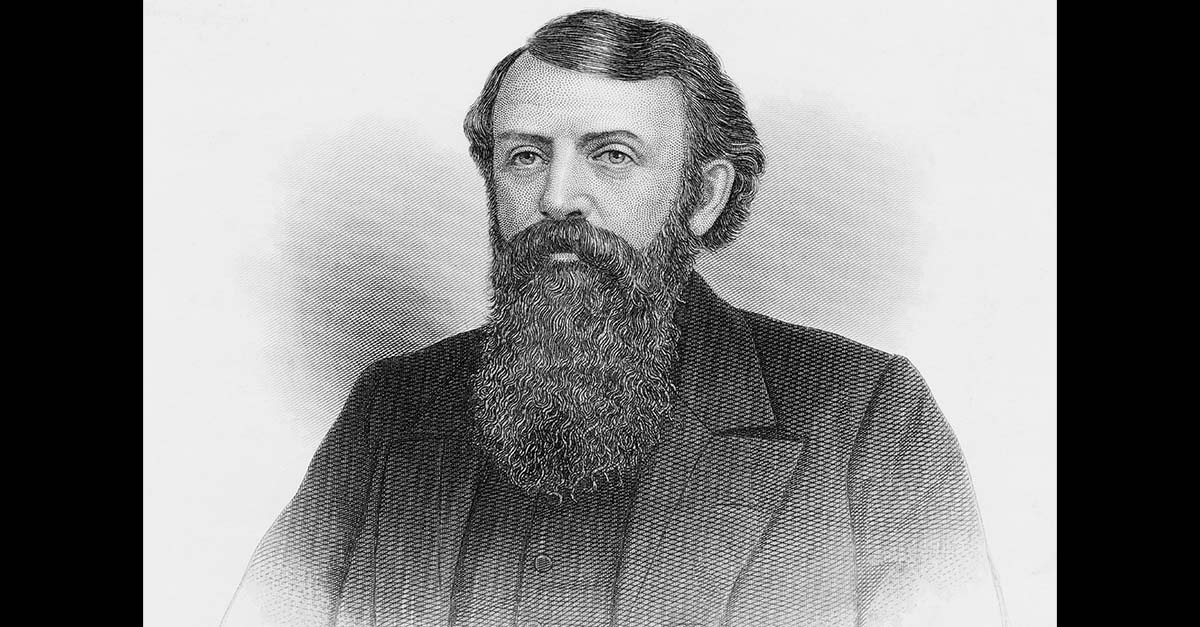 Engraving of preacher D.L. Moody